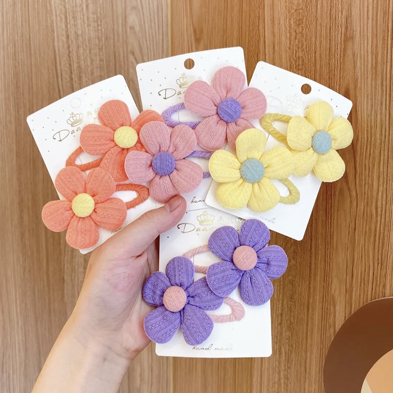 Kẹp tóc hình hoa, Dây buộc tóc co giãn đính hoa