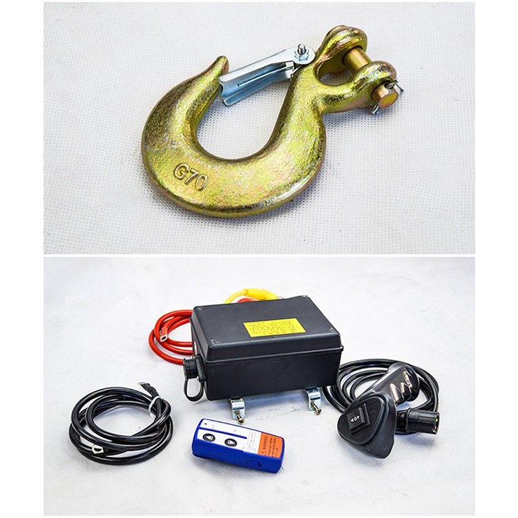 Tời điện ác quy 12v kéo xe kéo thuyền cưu hộ 6000lbs trọng tải kéo 2,75 tấn cáp 15M điều khiển từ xa