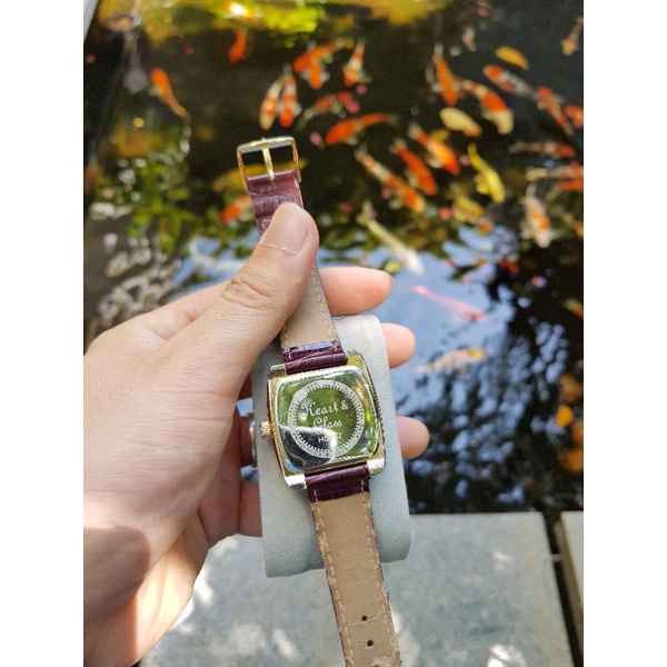 Mặt đồng hồ nam nữ H&G mặt khảm trai đỏ huyết