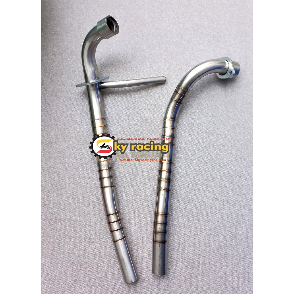 Cổ pô INOX 304 vảy cá gắn cho xe Sirius XC