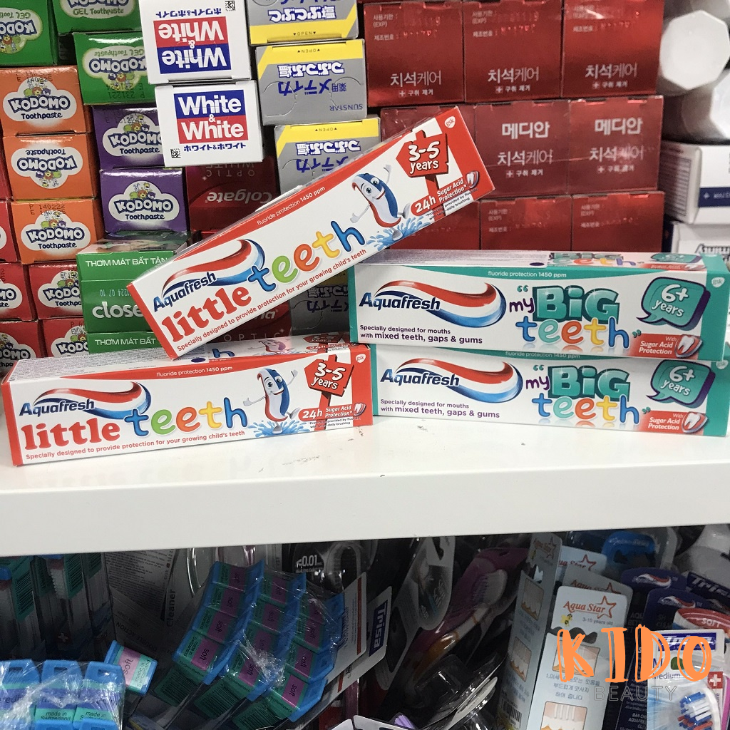 Kem Đánh Răng Aquafresh Cho Trẻ Em Từ 3-5 Tuổi / Trên 6 Tuổi / Trên 2 Tuổi 50ml | 130.4g - Bàn chải đánh răng