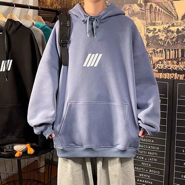 Áo hoodie dáng rộng in họa tiết thời trang phong cách Hàn Quốc cho nam và nữ size M-5XL