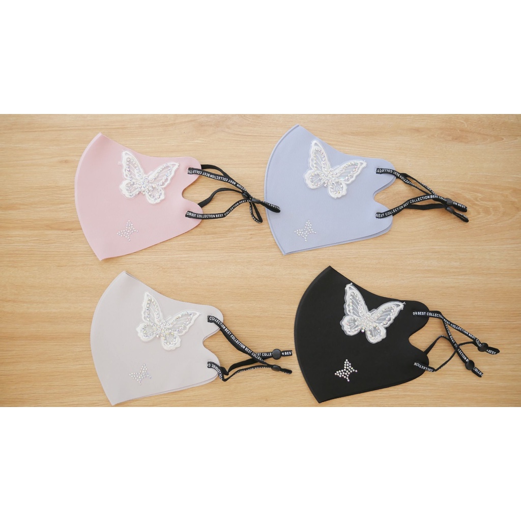 Khẩu trang xu cấp độ 5 hình bướm quai thêu chữ đẹp lạ