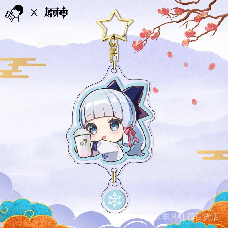 Genshin impact Heytea Tên doanh Thiết bị ngoại vi Acrylic Quà tặng PP Kẹp Standee Trâm cài móc khóa Laser Star Magic Huy hiệu Kamizato Ayaka Kamizato Ayato Quà tặng 8DVT