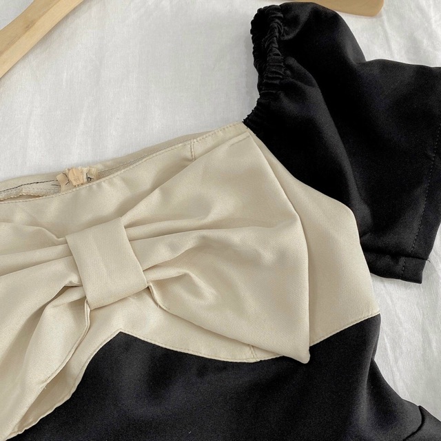 SET ÁO PEPLUM NƠ NGỰC CHÂN VÁY TẦNG (KÈM CLIP)