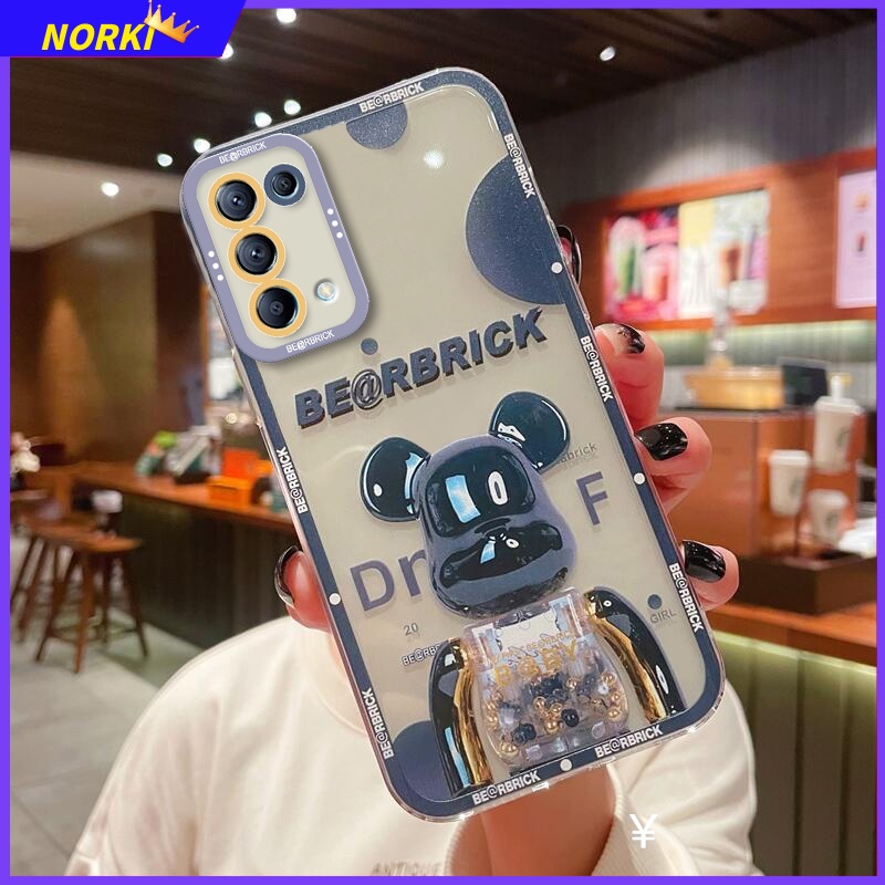 Ốp Điện Thoại Silicon Bảo Vệ Camera In Hình Gấu Dễ Thương Cho OPPO Reno 7 7SE 7Pro 7Z 6 6Z 6Pro 5 5Pro 5F 4 4F 2 2F 2Z