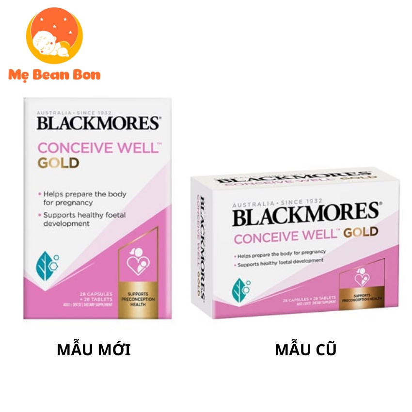 Viên uống tăng khả năng thụ thai cho nữ Blackmores Conceive Well Gold của úc hỗ trợ nội tiết tố - mẹ bean bon