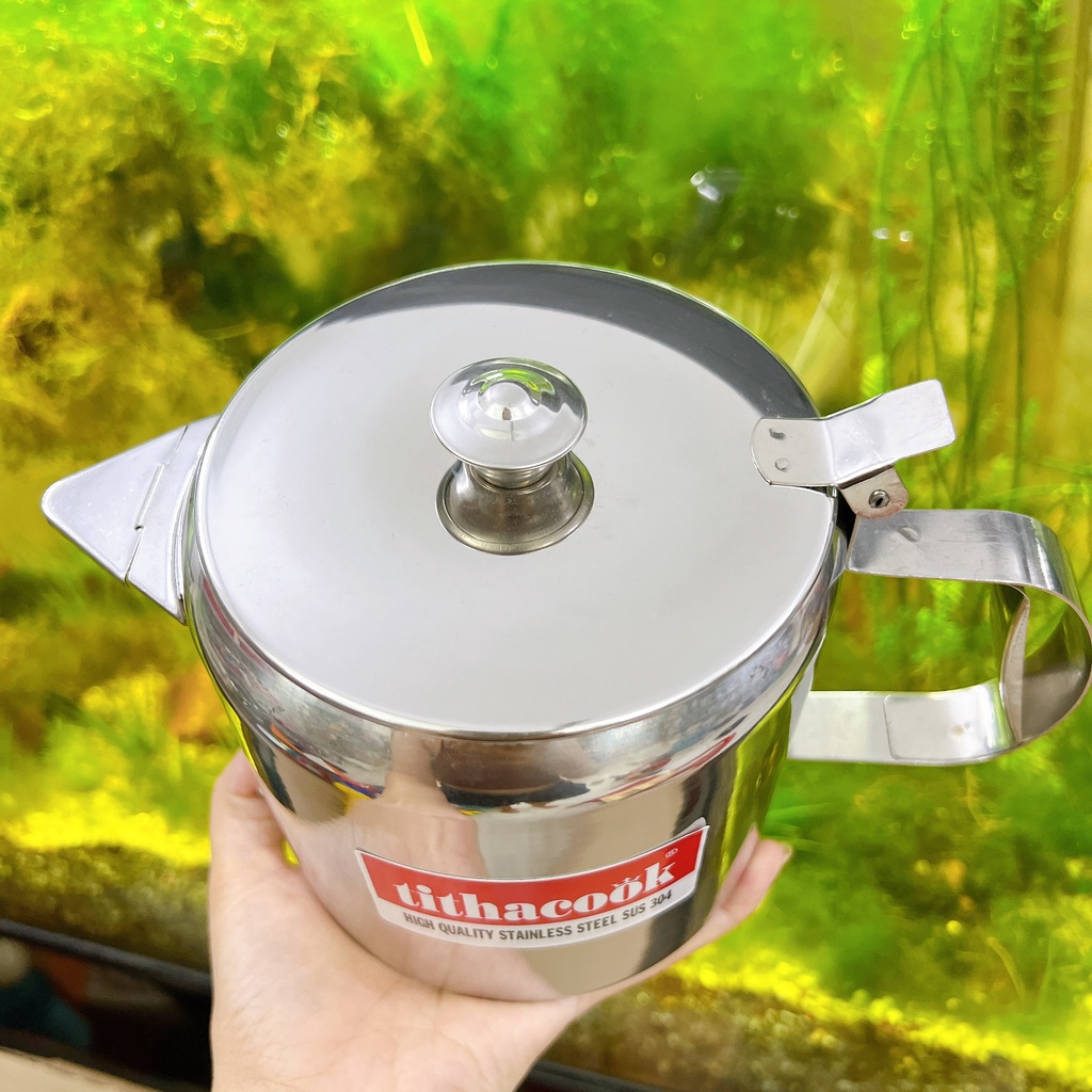 CA INOX , CA NƯỚC CÓ NẮP SUS 304 - BÌNH TRÀ INOX 304 CÓ NẮP 1.5 LÍT