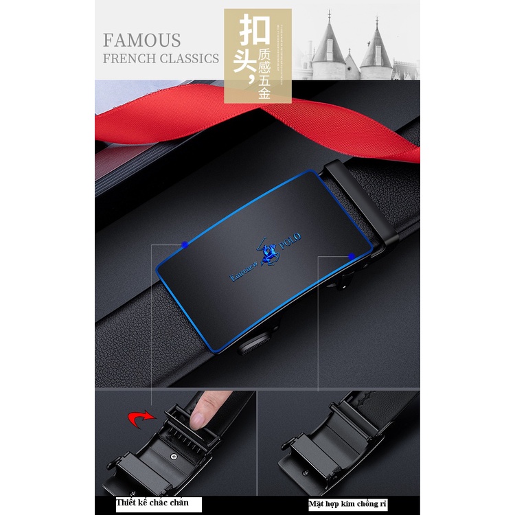 Thắt Lưng Nam Da Bò Cao Cấp Emrenew Polo 2 Lớp Full hộp Đựng