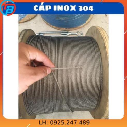10 mét Cáp inox 304 (1,5 ly, 2 ly, 3 ly, 4 ly) CÁP THÉP Thái Bình Vina
