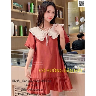 RN98_Rập giấy may váy cổ sen đuôi cá nữ