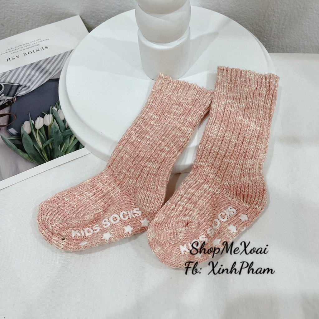 TẤT LEN CỔ CAO CÓ CHỐNG TRƯỢT HIỆU KIDS SOCKS CHO BÉ YÊU