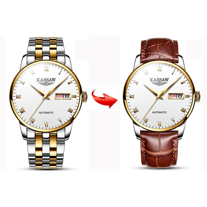 Đồng hồ nam chính hãng KASSAW K853-1 Kính sapphire ,chống xước,Chống nước ,BH 24 tháng,Máy cơ (Automatic) ,dây kim loại