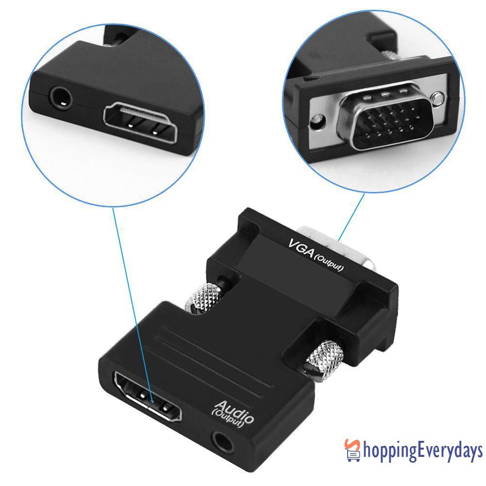 Bộ Chuyển Đổi Hdmi-Compatible Sang Vga Đầu Ra Âm Thanh Hỗ Trợ 1080p