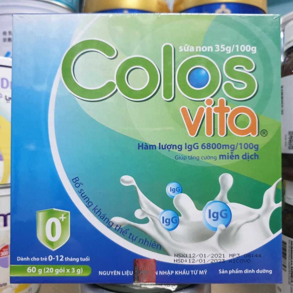 Sữa non colosvita cho trẻ từ 0-12, 1+  tháng tuổi, hộp 20 gói