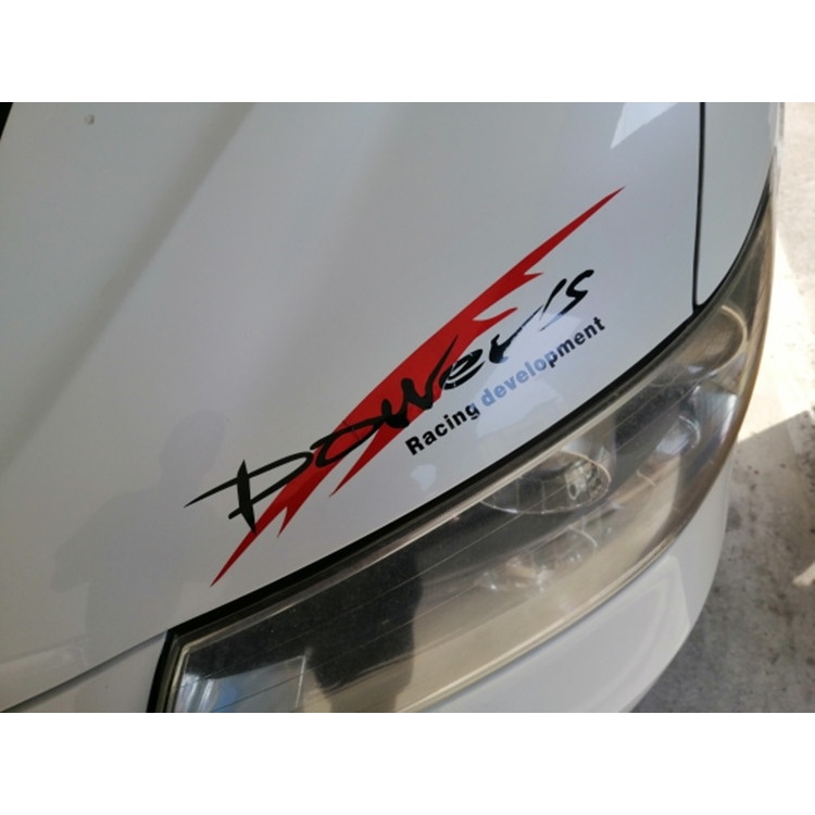 Tem xe decal logo chữ POWER kiểu dáng thể thao