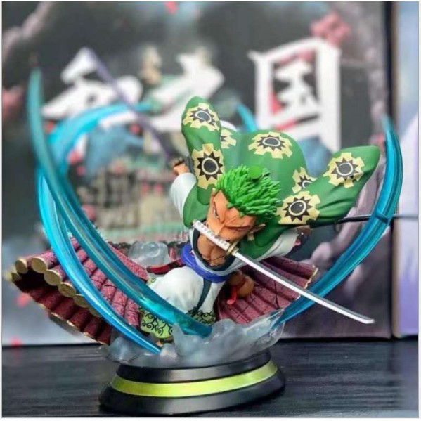 Mô Hình One Piece Nhân Vật Zoro Wano chibi sắc nét màu tươi