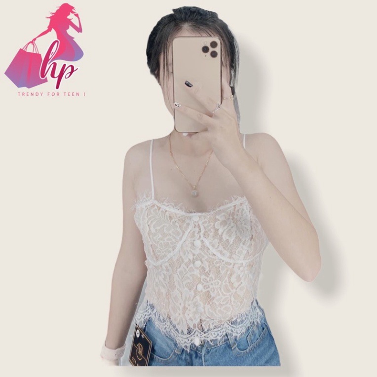 Áo 2 dây ren croptop mẫu mới thời trang 2022-A17 -TEEN