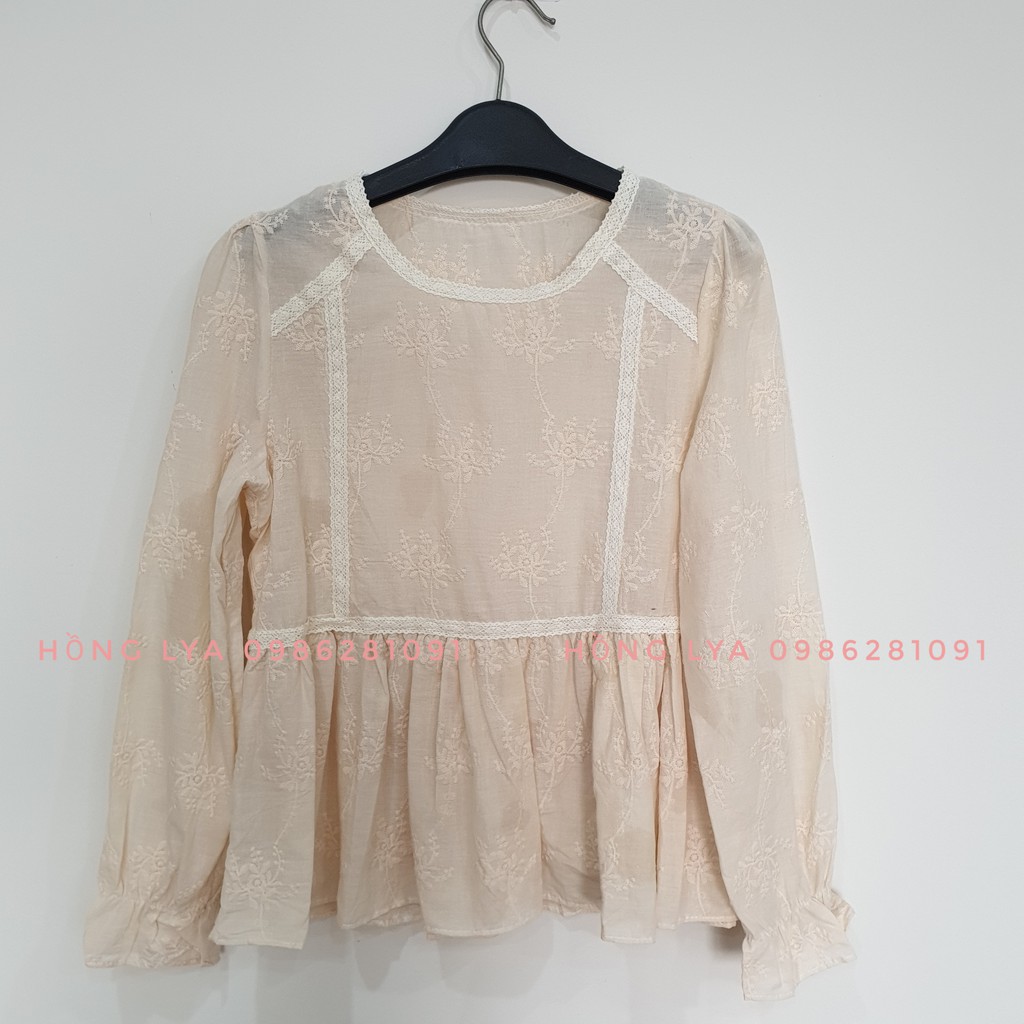 Áo baby doll ren thêu hoa tiểu thư (ảnh thật 100% ở cuối)