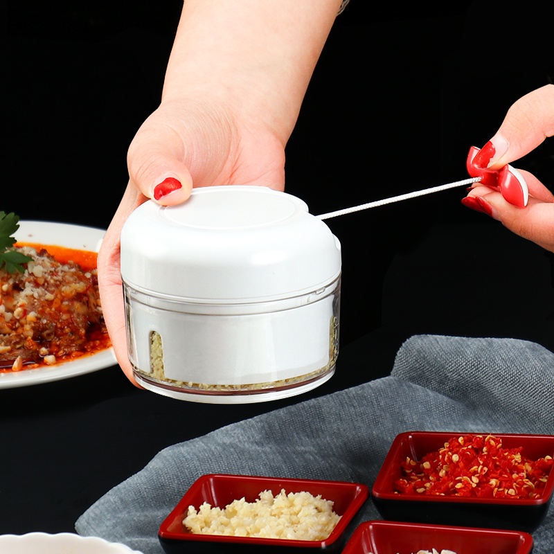 Máy Xay Tỏi, Dụng Cụ Xay Hành Tỏi Cao Cấp Mini Cầm Tay Đa Năng Đời Mới Có Dây Kéo Tiện Dụng Xay Mọi Loại Gia Vị