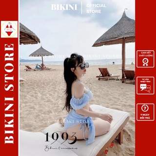 Bikini, bồ bơi đi biển set 3 món tay trễ kèm váy choàng |bikini official 2022