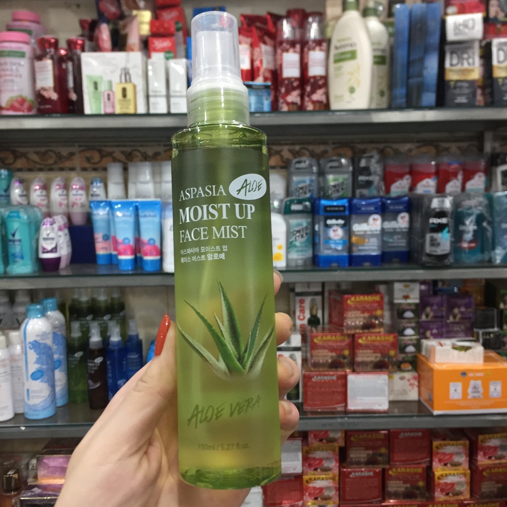 NƯỚC XỊT KHOÁNG ASPASIA MOIST UP FACE MIST ALOE VERA - 150ML