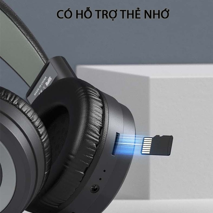 Tai nghe Bluetooth chụp tai RB-725HB v5.0 hỗ trợ thẻ nhớ