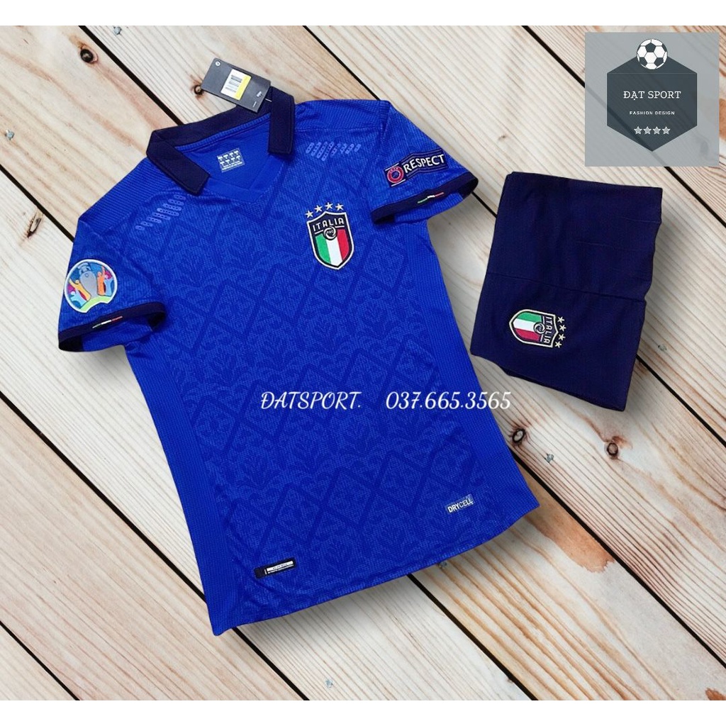 Bộ Áo Đấu Đội Tuyển Italia Xanh Sân Nhà Euro 2021 - Hàng SPF Thailand - Cam kết 100% Y Hình - Hàng xịn