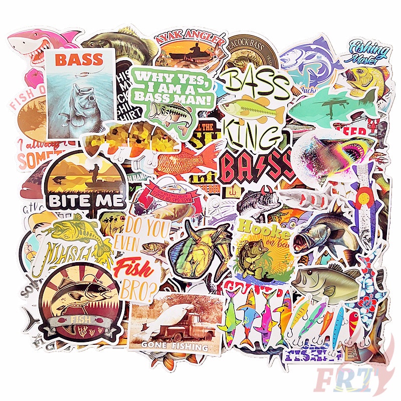 64 Cái / Bộ ❉ Miếng Dán Trang Trí Chuyên Dụng Cho Câu Cá 06 ❉ Sticker Chống Thấm Nước Thời Trang Trang Trí Vali Laptop Ván Trượt