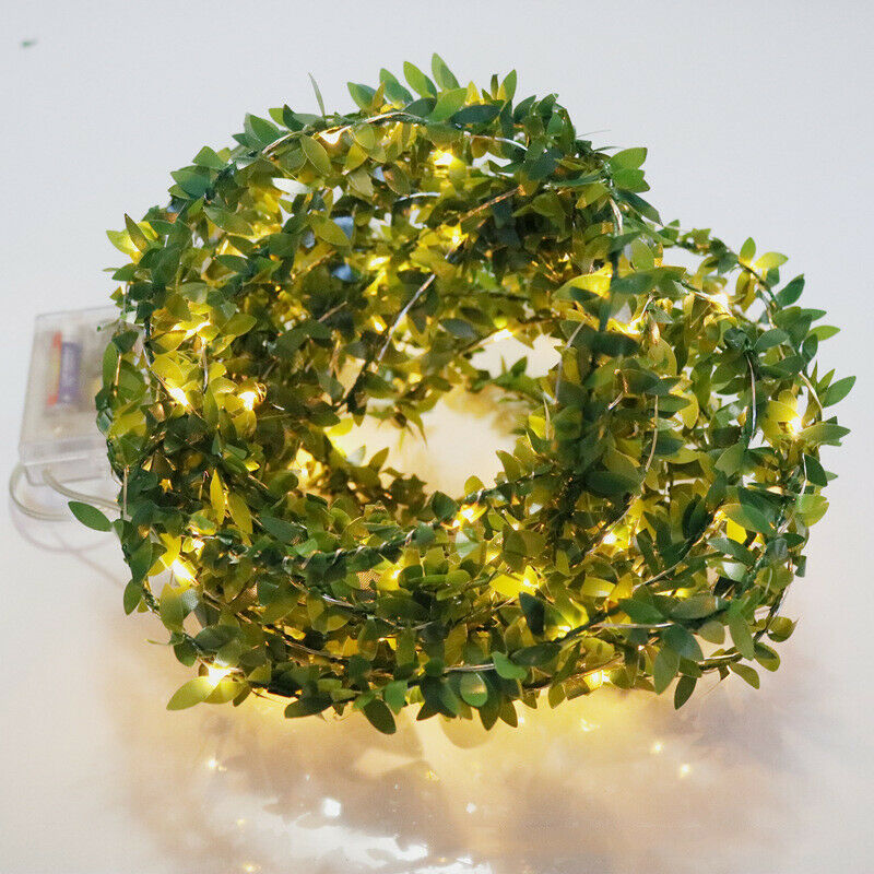 LED Rattan Decorative Fairy Light String/Artificial Sunflower Lemon Rose Leaf Garland Vine Lights/Christmas Wedding Party Home Decoration/DIY Hanging Lighting Decor Battery Powered