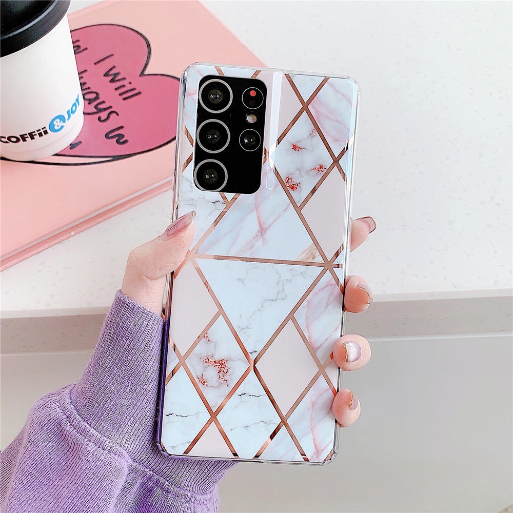 Ốp Điện Thoại Mềm Mạ Đá Hoa Cương Cho Samsung S22 S21 S20 Note 10 Plus 20 Ultra A52 A52s S20 FE 5G