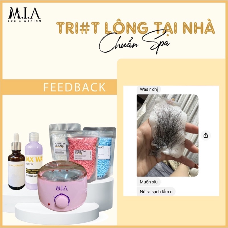 Combo Wax Lông Cơ Bản MIA WAXING kèm Nồi Nấu Pro 100 + Sáp Cao Cấp tặng kèm serum ức chế nang lông