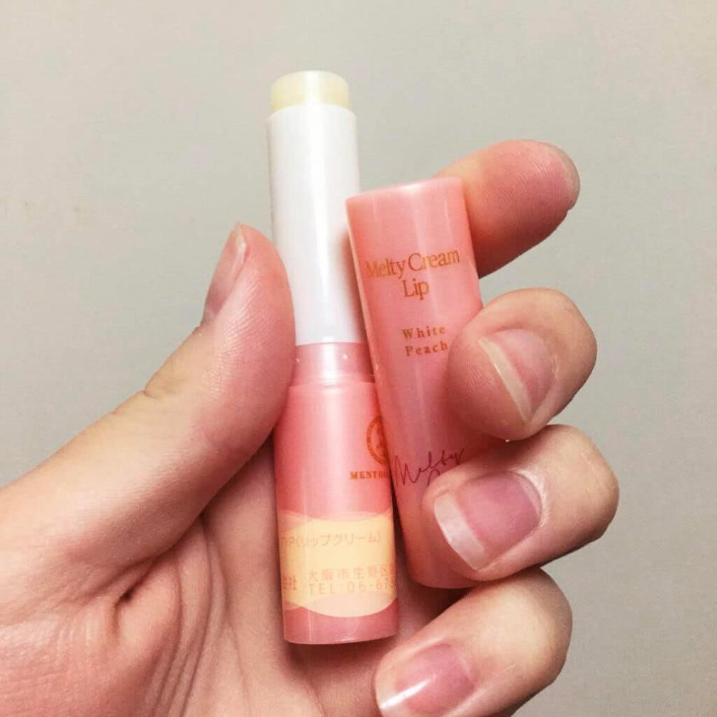 Son dưỡng ẩm , chống nắng , chống thâm môi hương đào tiên mẫu mới Mentholatum Melty Cream Lip Nhật Bản