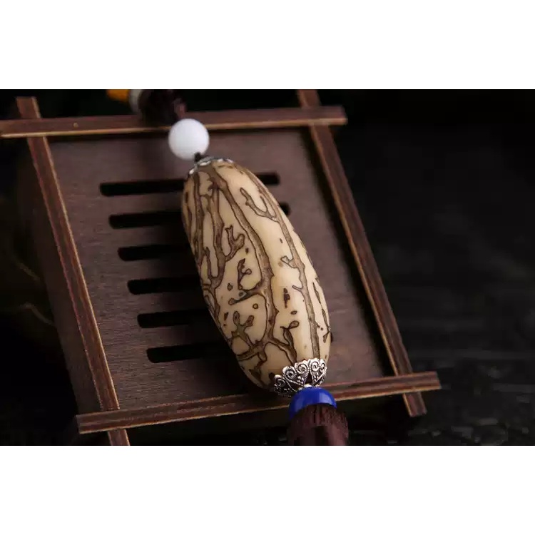 Khánh Treo Xe Tượng Phật Di Lặc Khảm Hạt Bồ Đề Ngàn Mắt - Dây Treo Xe May Mắn