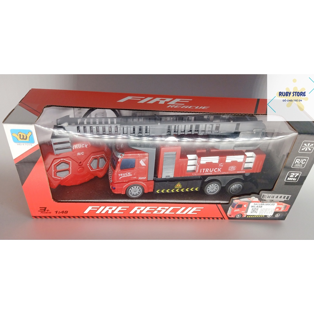 XE CỨU HỎA ĐIỀU KHIỂN TỪ XA 7 ĐỘNG TÁC, CÓ ĐÈN