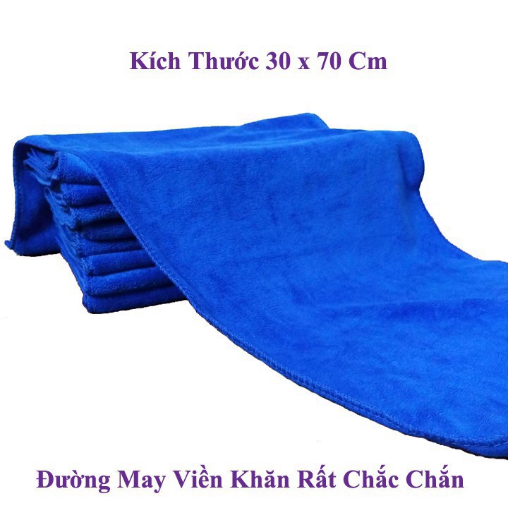 Khăn lau ô tô chuyên dụng siêu mịn cao cấp khổ lớn 30x70cm chất liệu microfiber chống xước