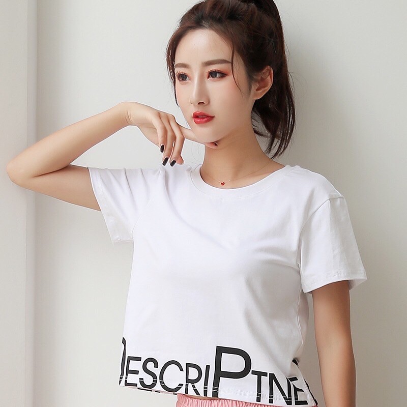 ÁO CROPTOP THỂ THAO NỮ DESCRI VẢI COTTON