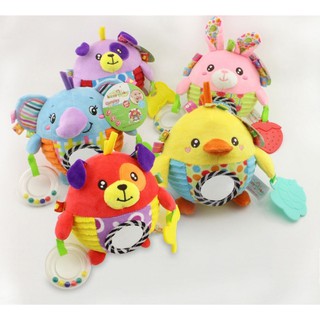 Bóng vải kèm lục lạc gặm nướu hình thú Happy Monkey cho bé