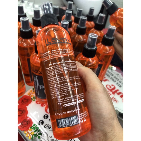 Cân bằng PH 5.5 balance Lavox chai cam 280ml khử kiềm phục hồi tóc ,khóa màu làm hóa chất.