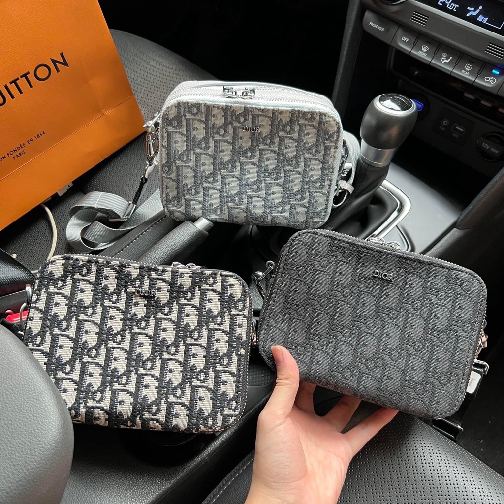 Túi đeo chéo Dior monogram hộp 2 khóa 18x13x7 các mẫu LA 2022 on web fullbox