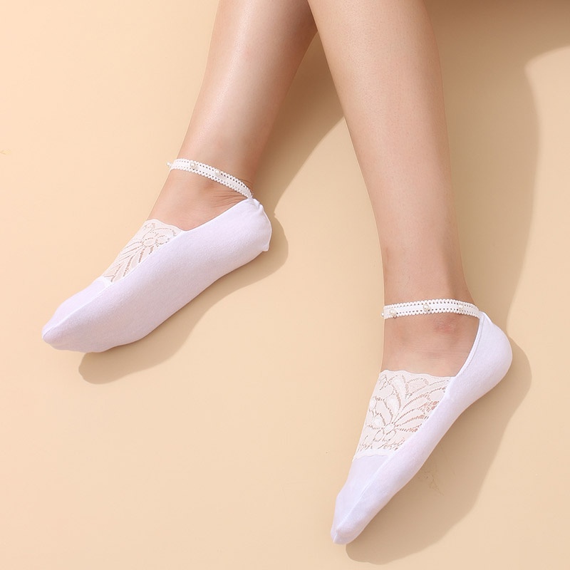 Vớ Ren Cotton Mỏng Nhẹ Thoáng Khí Thời Trang Xuân Hè Mới Ngọt Ngào Quyến Rũ Cho Nữ