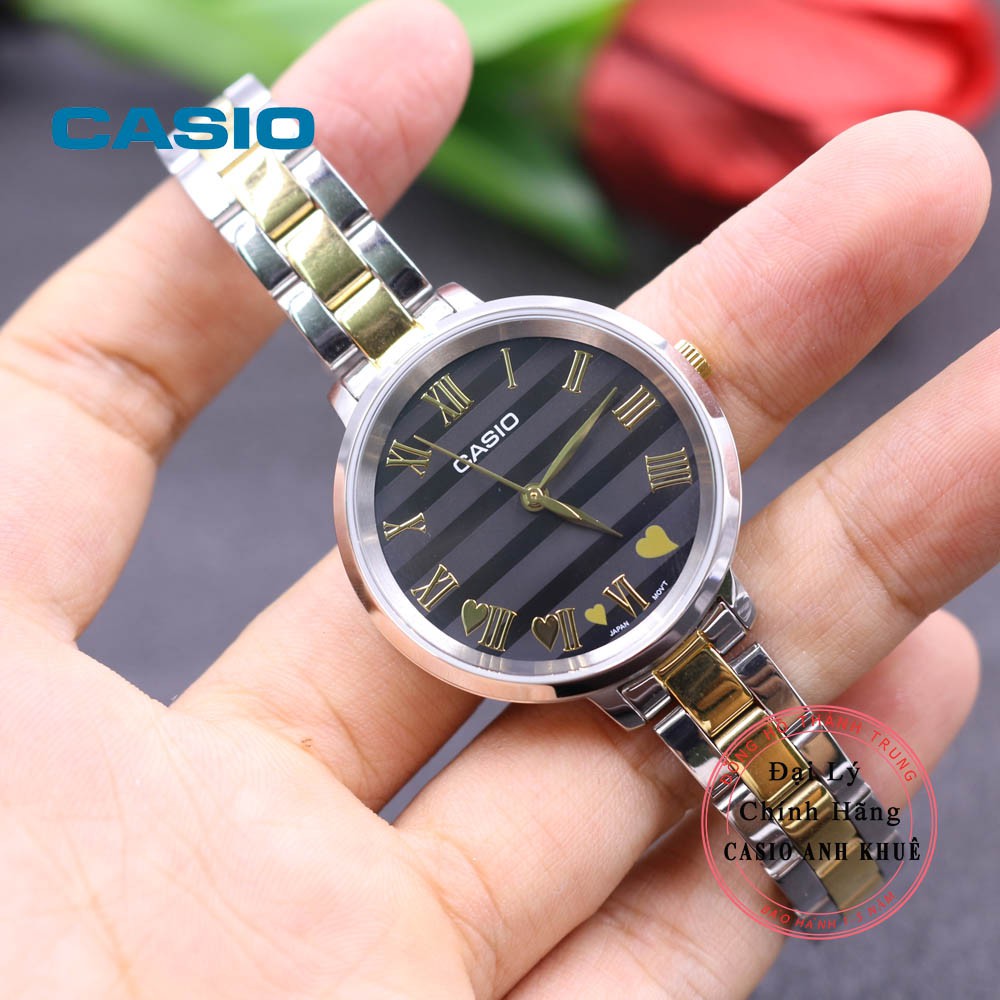 Đồng hồ nữ Casio LTP-E160SG-1AV dây kim loại mạ vàng