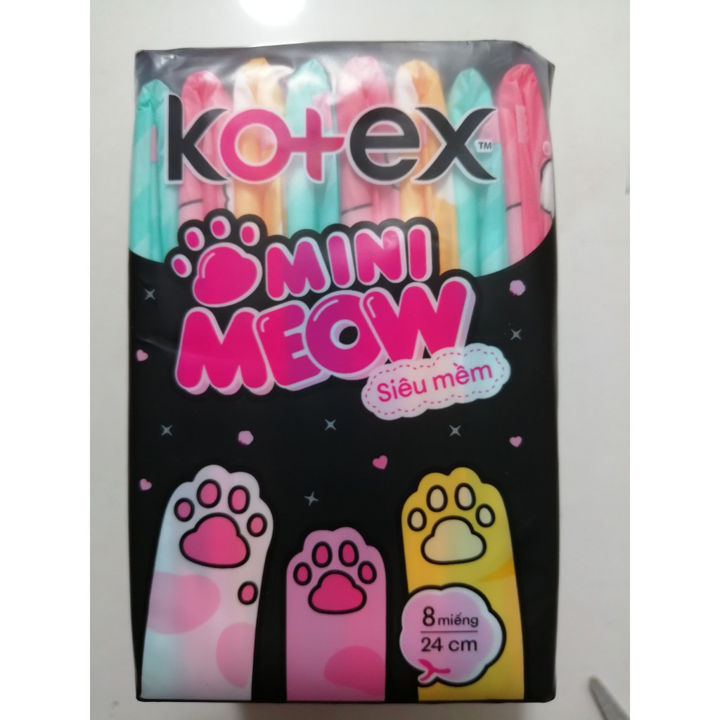 (HCM) Băng vệ sinh Kotex mini meow gói 8 miếng 24cm