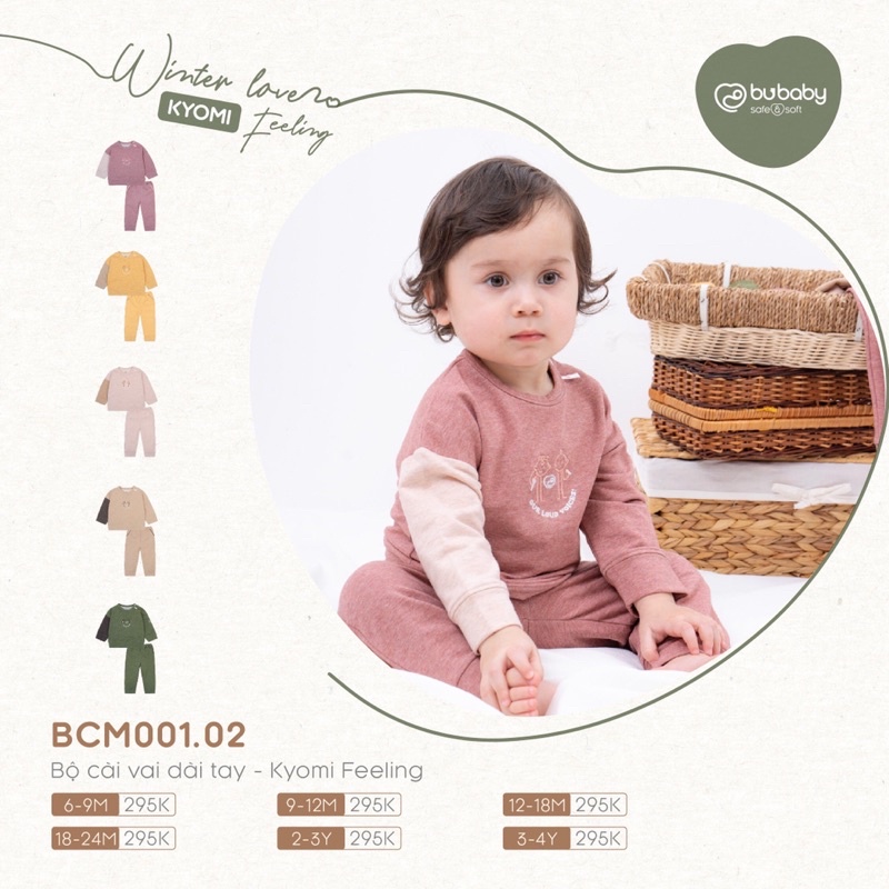 Bubaby-Bộ cài vai dài tay kyomi dày ấm
