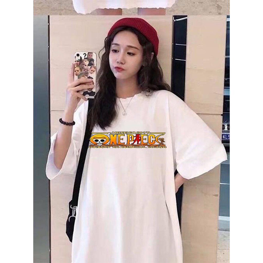 [Giảm Giá Sốc] ÁO ONE PIECE LUFFY 👉FREESHIP👈 Mẫu áo thun tay lỡ unisex màu trắng FreeSize dưới 65KG