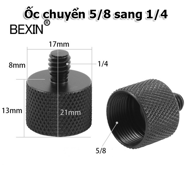 Ốc đen chuyển 1/4 3/8 và 5/8