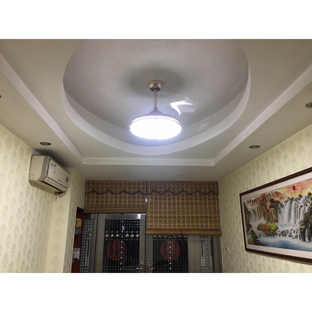 Đèn Quạt Trần Giấu Cánh Cụp Xòe Cao Cấp (Có điều khiển từ xa) | BigBuy360 - bigbuy360.vn