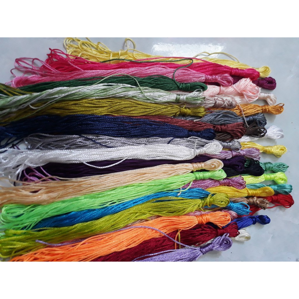 Bó 20met Dây dù Việt Nam đan vòng 1mm đủ màu có trên 50 màu để chọn