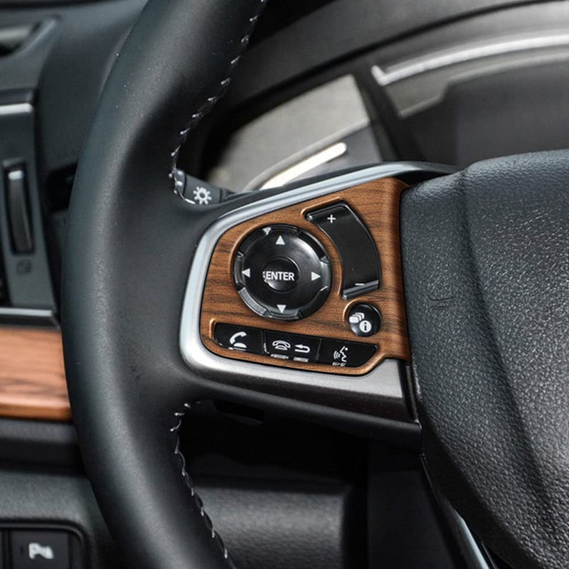 Nút vô lăng hạt gỗ ô tô Trang trí cho Honda CR-V CRV 2017 2018 2019 2020 2021