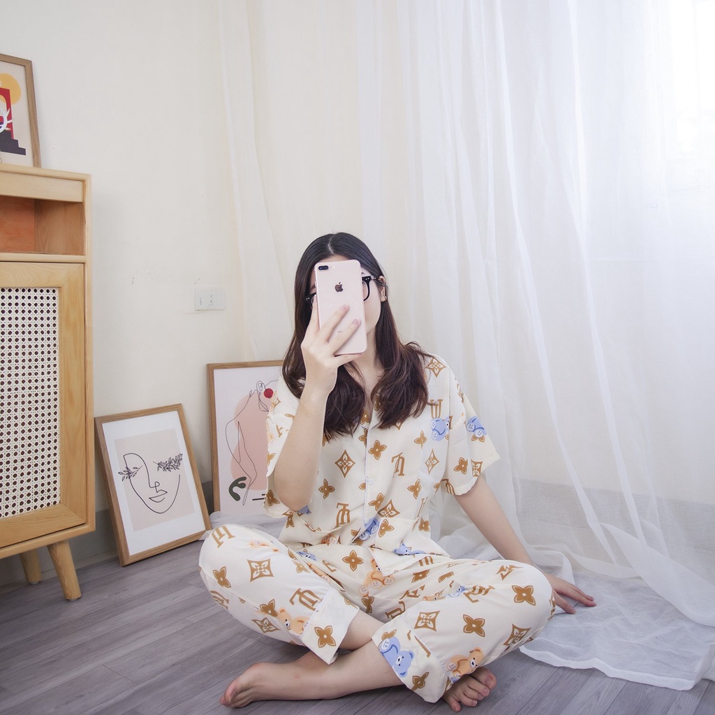 Bộ Đồ Ngủ Nữ Lụa - Đồ Bộ Nữ Pijama Mặc Nhà, Quần Áo Ngủ Cao Cấp Dễ Thương Siêu Xinh Cực Xinh | BigBuy360 - bigbuy360.vn